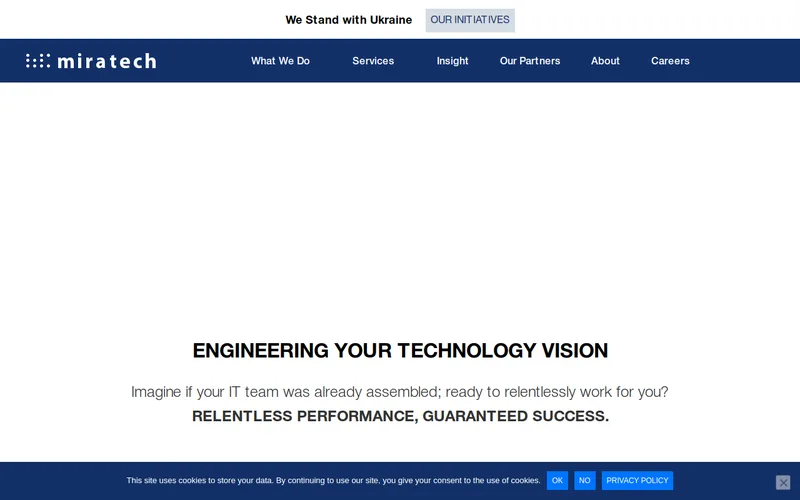 Website snapshot for Miratech