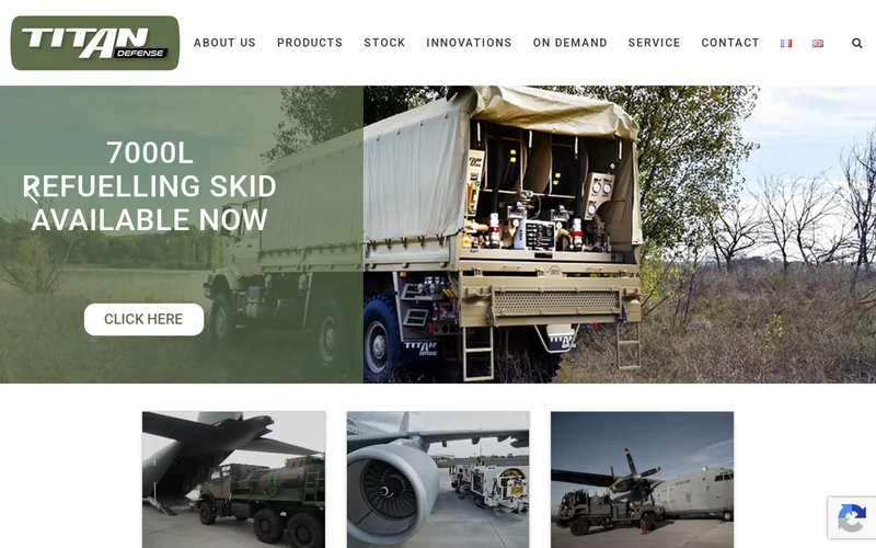 Website snapshot for Titan Defense