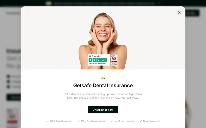 Website snapshot for Getsafe