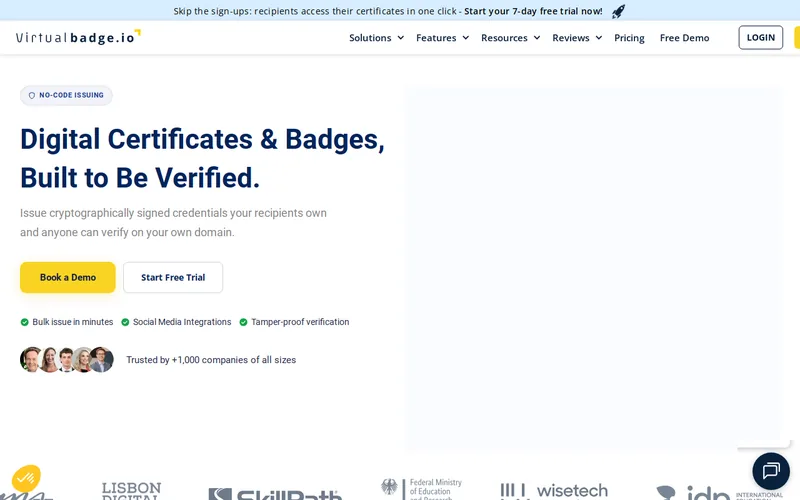 Website snapshot for Virtualbadge.io