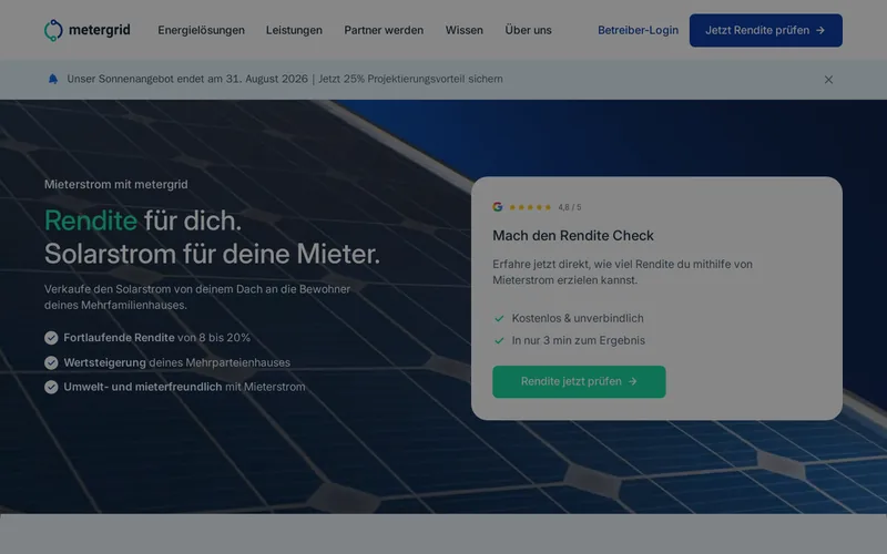 Website snapshot for Metergrid