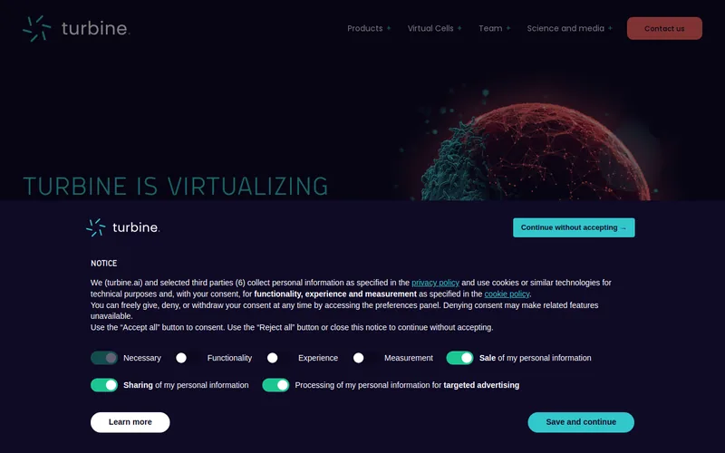 Website snapshot for Turbine