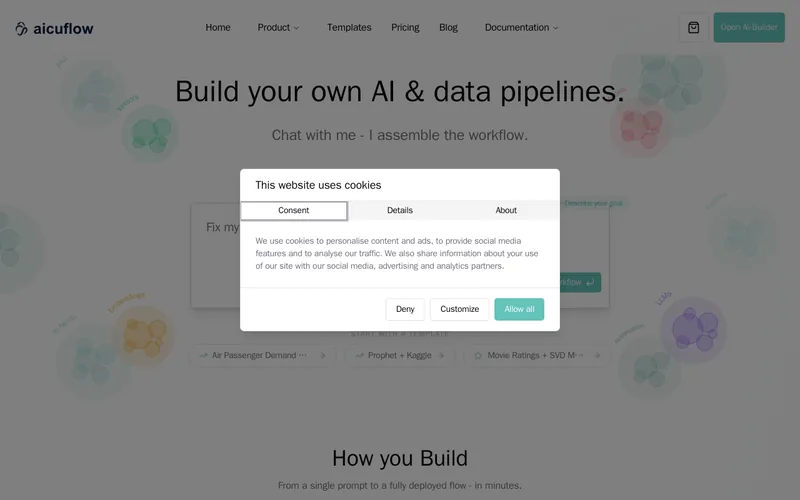 Website snapshot for AicuFlow