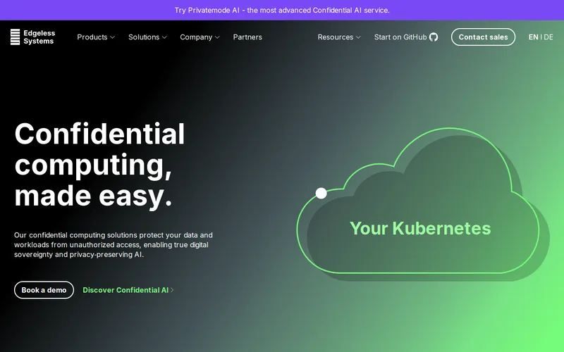 Website snapshot for EdgeLess Systems