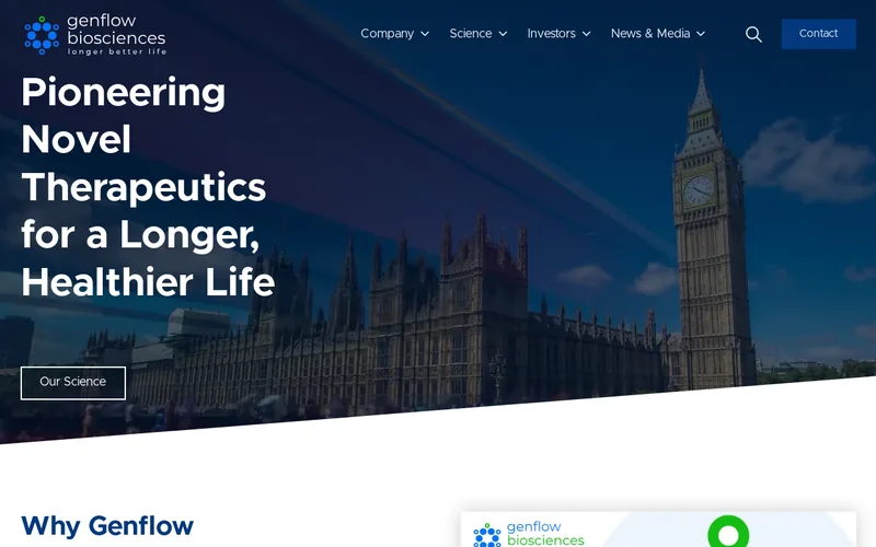 Website snapshot for Genflow Biosciences PLC