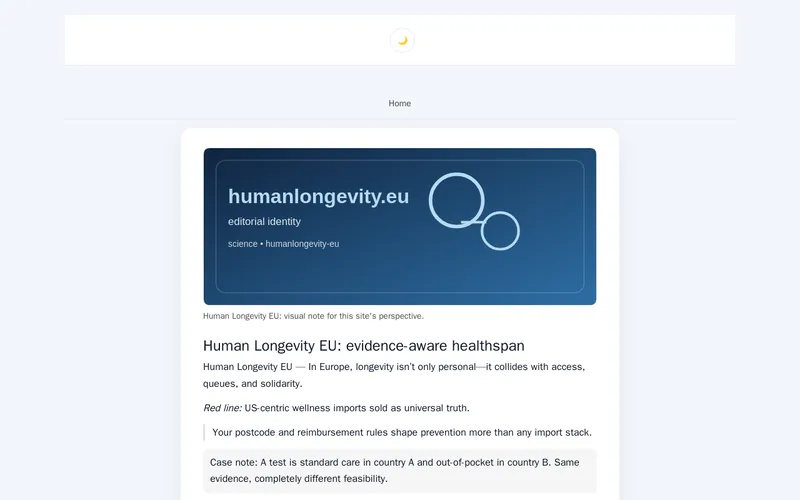 Website snapshot for Human Longevity