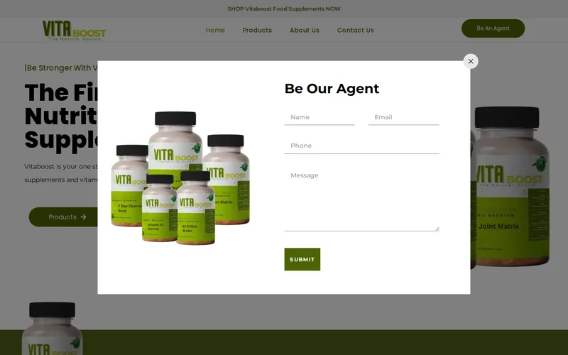 Website snapshot for VitaBoost
