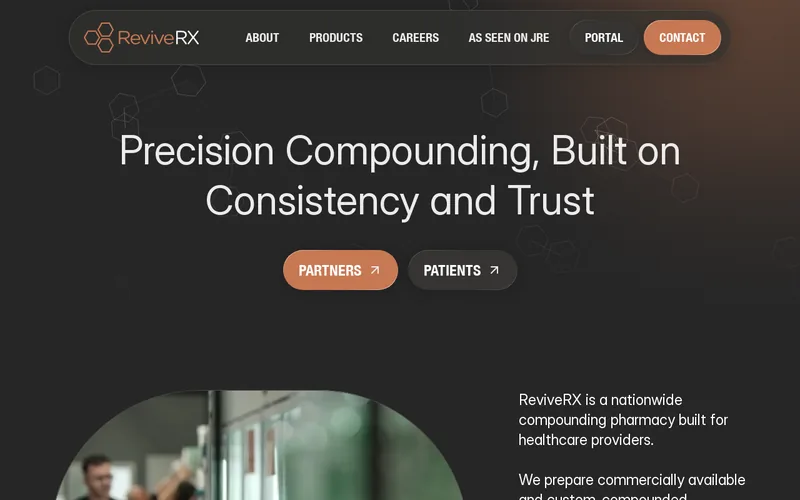 Website snapshot for ReviveRX