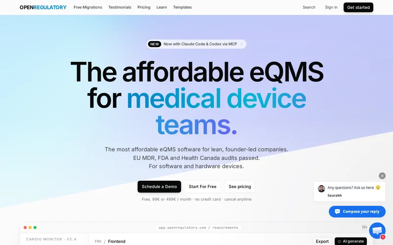 Website snapshot for Open Regulatory