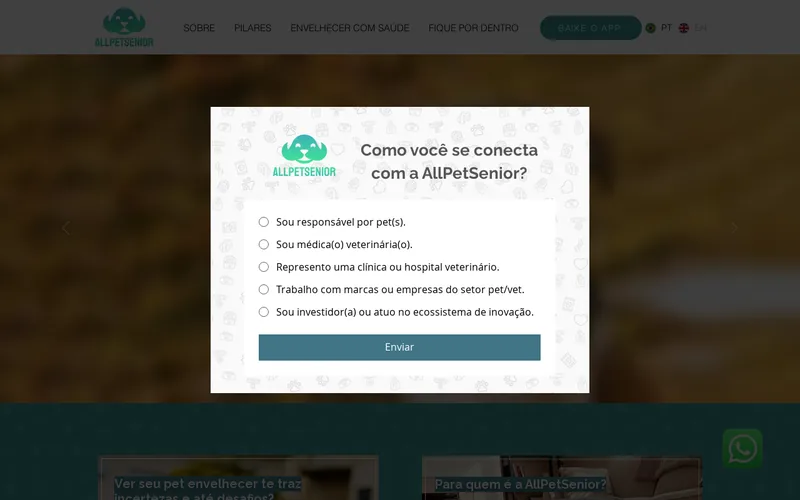 Website snapshot for AllPetSenior