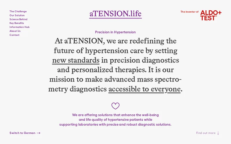 Website snapshot for aTENSION.life GmbH