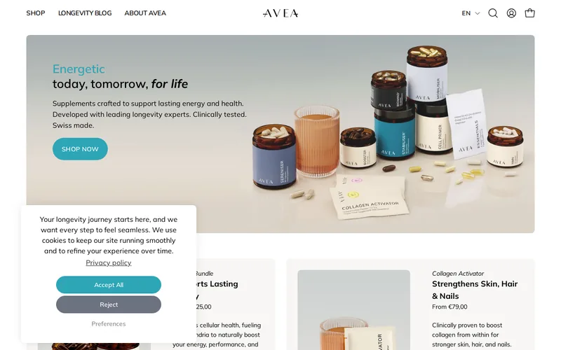 Website snapshot for AVEA Life AG