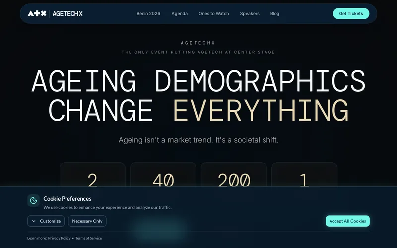 Website snapshot for AgeTechX