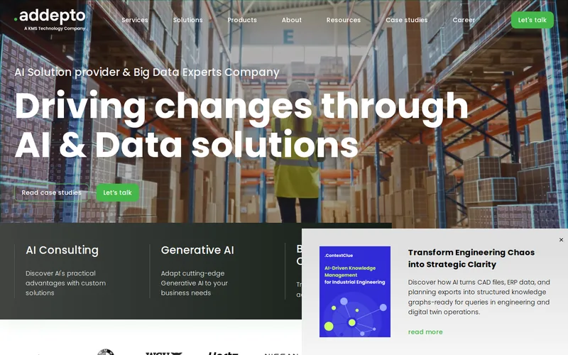 Website snapshot for Addepto