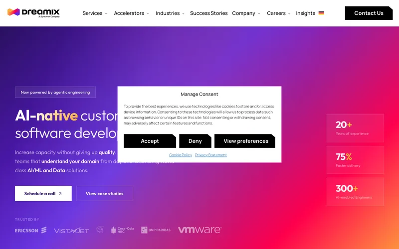 Website snapshot for Dreamix