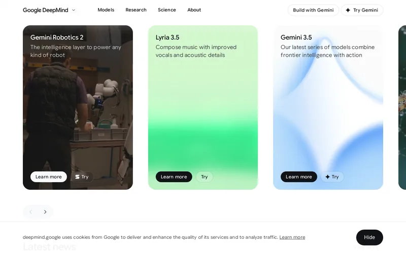 Website snapshot for DeepMind