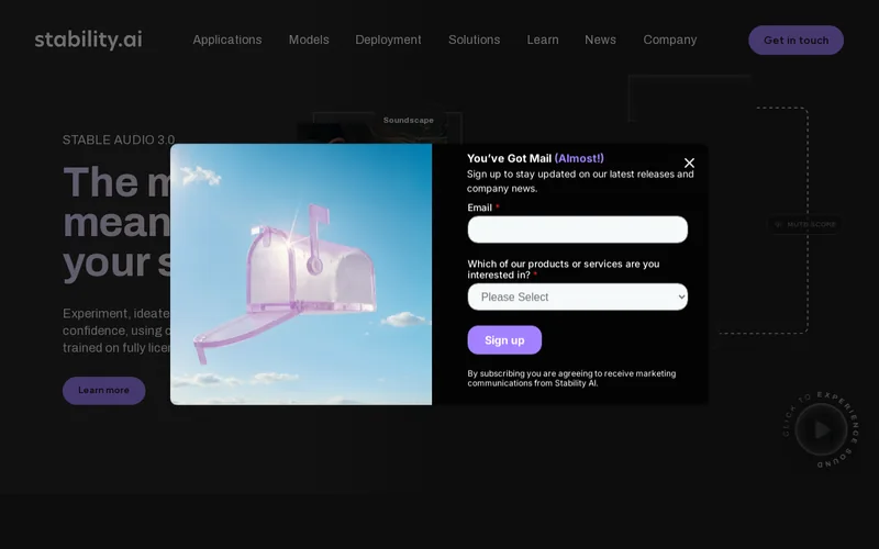 Website snapshot for Stability AI Ltd