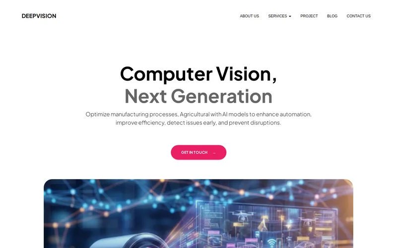 Website snapshot for Deep Vision