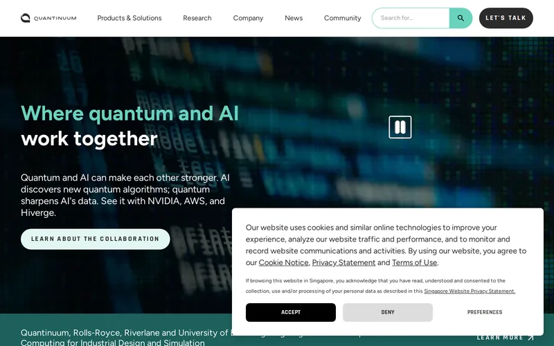 Website snapshot for Quantinuum