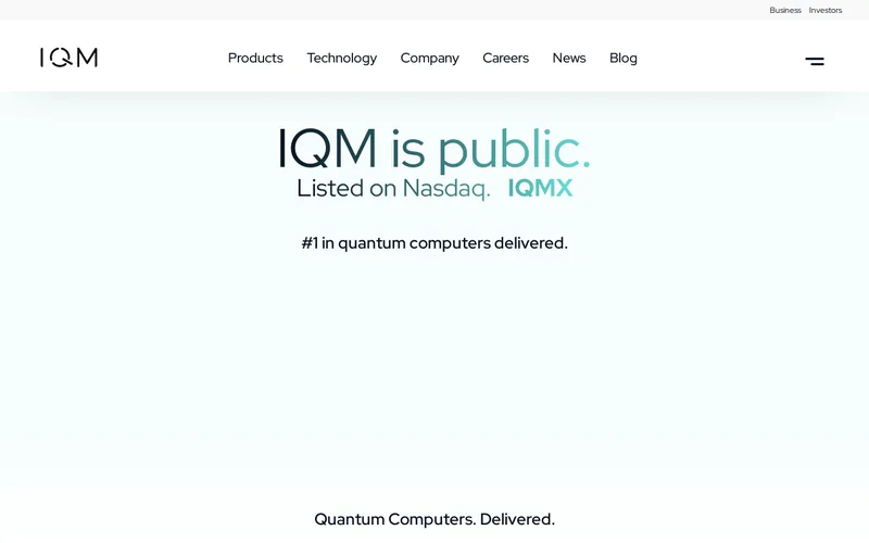 Website snapshot for IQM Quantum Computers