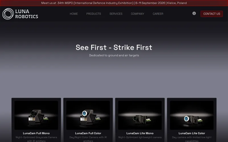 Website snapshot for Luna Robotics