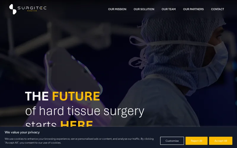 Website snapshot for Surgitec Robotics