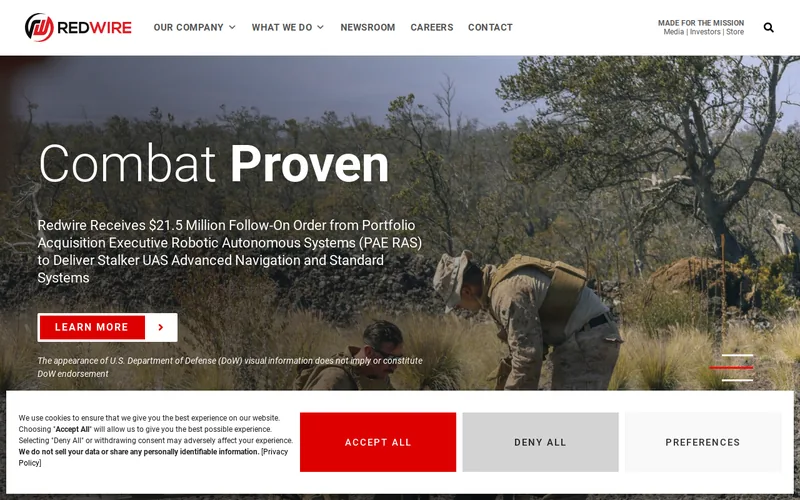 Website snapshot for Redwire Space Europe