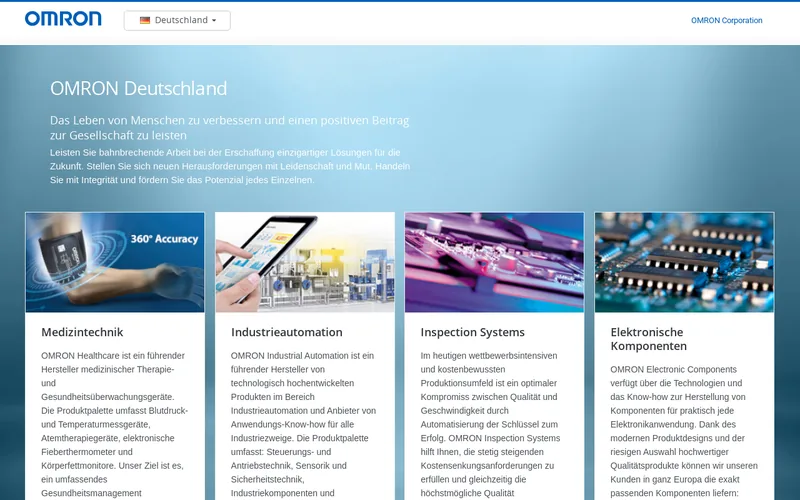 Website snapshot for OMRON Robotics and Safety Technologies
