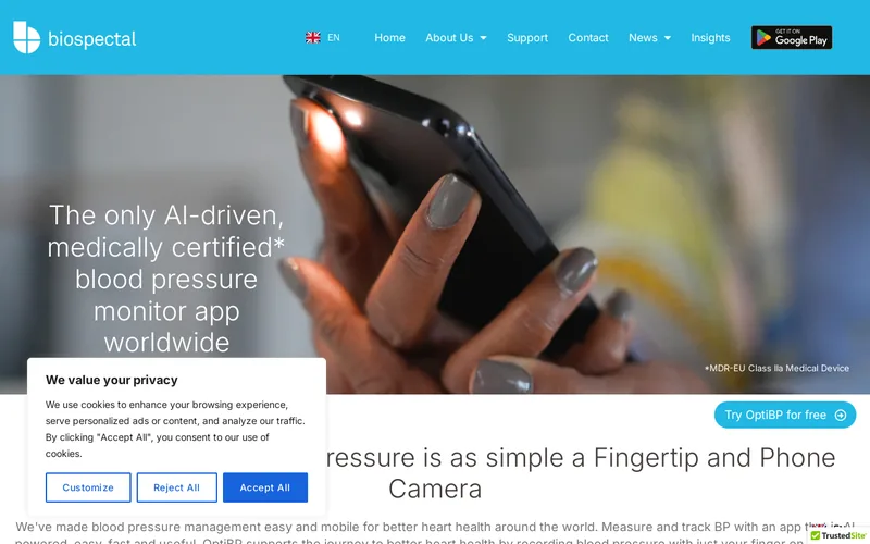 Website snapshot for Biospectal