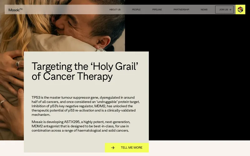 Website snapshot for Mosaic Therapeutics