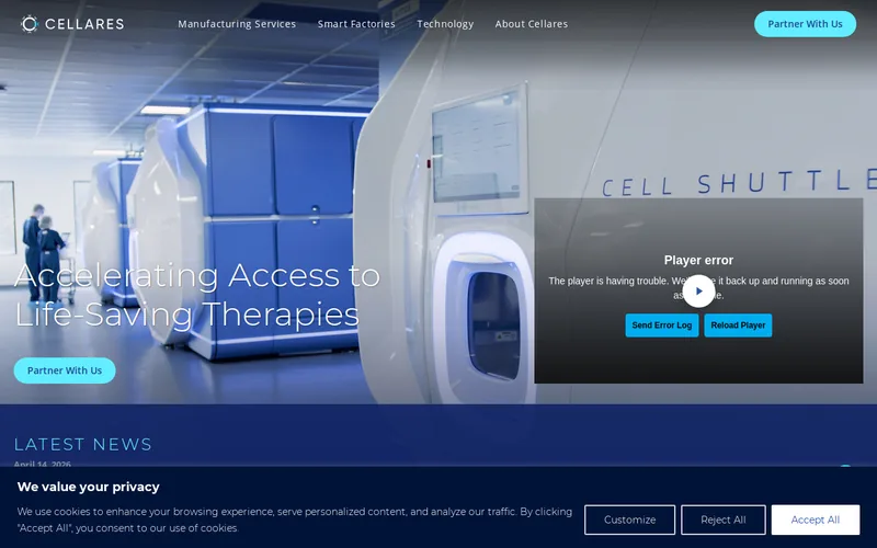Website snapshot for Cellares