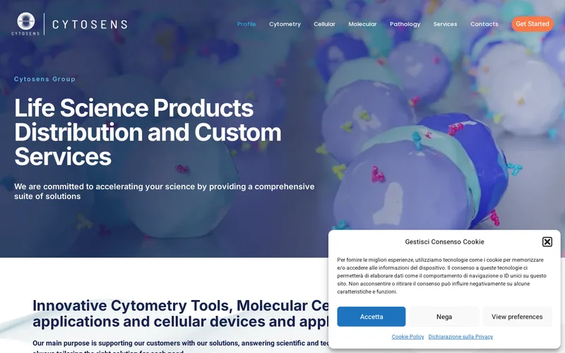 Website snapshot for Cytosens S.R.L.