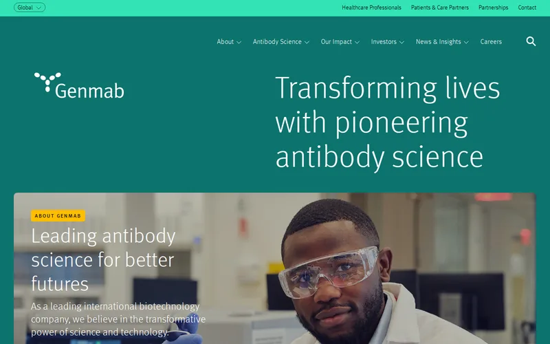 Website snapshot for Genmab A/S