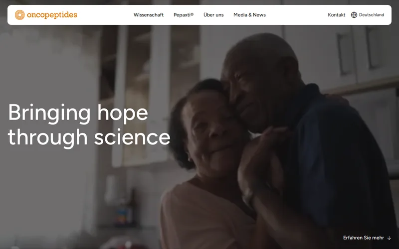 Website snapshot for Oncopeptides AB