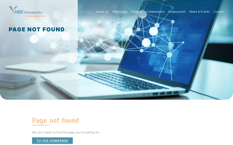 Website snapshot for NBE-Therapeutics