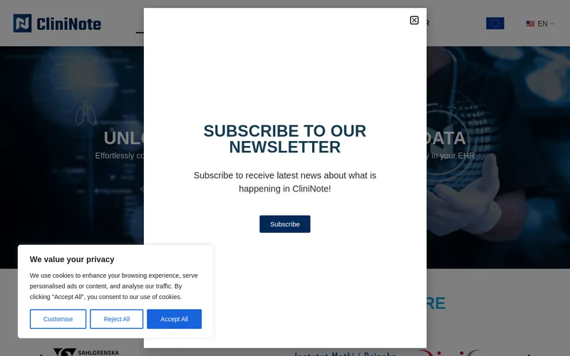 Website snapshot for CliniNote
