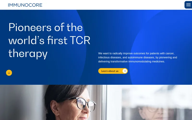 Website snapshot for Immunocore Holdings plc