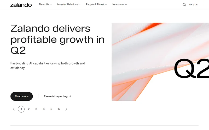 Website snapshot for Zalando