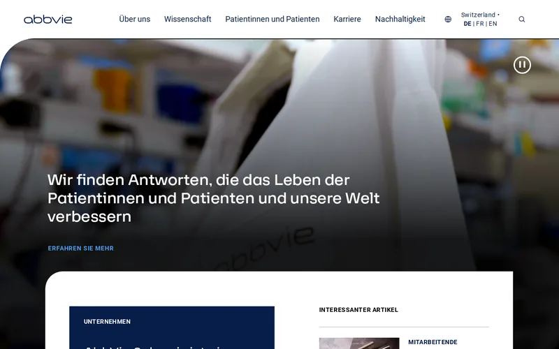 Website snapshot for AbbVie Deutschland