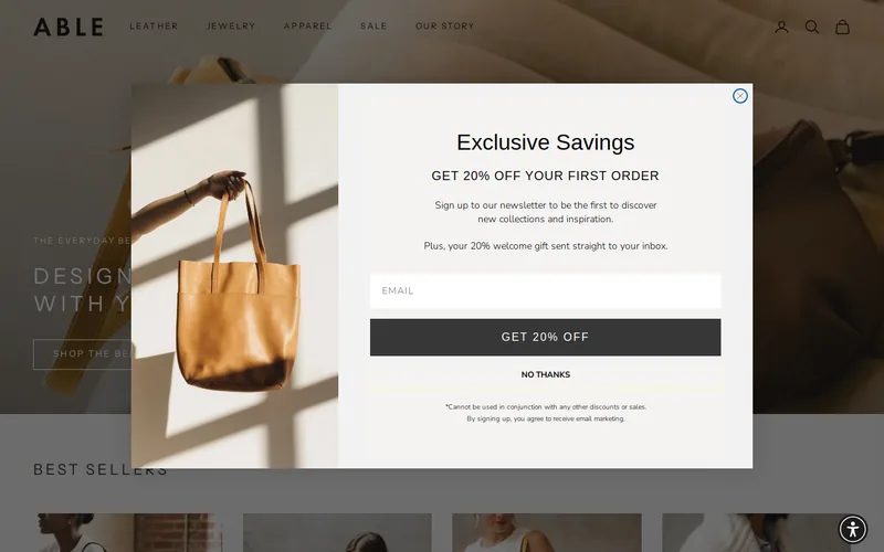Website snapshot for Able Lending