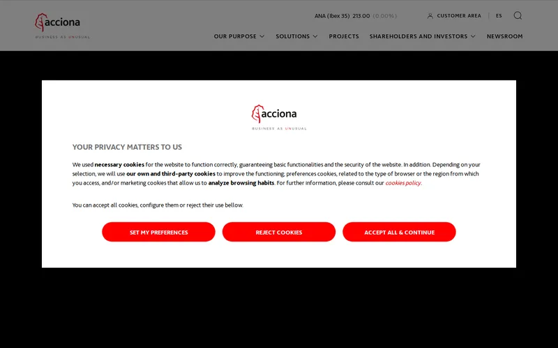 Website snapshot for Acciona