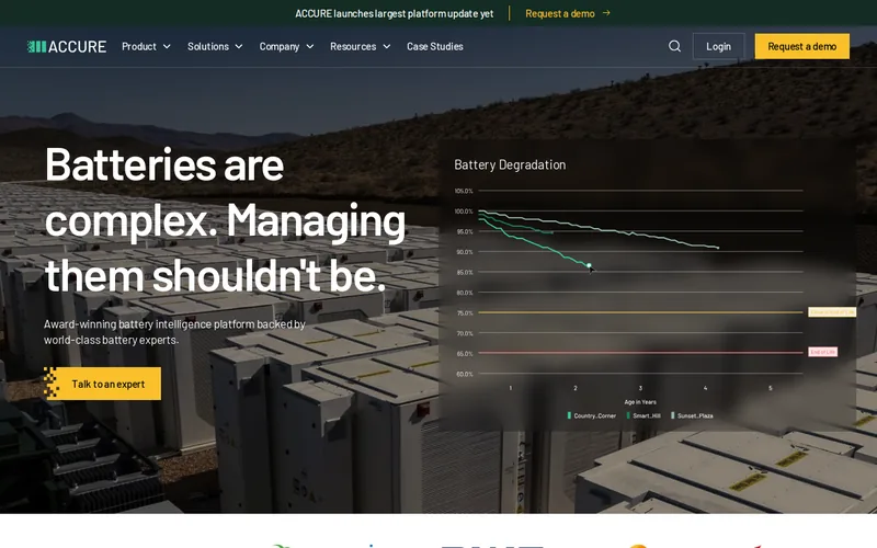 Website snapshot for Accure Battery