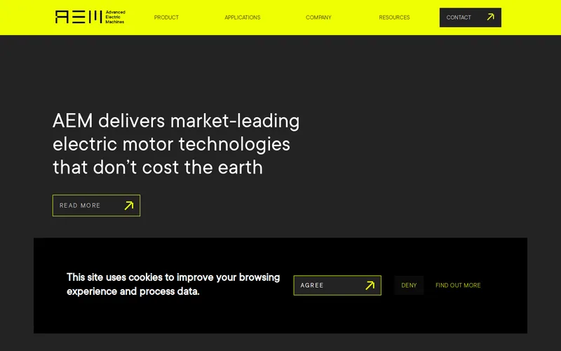 Website snapshot for Advanced Electric Machines
