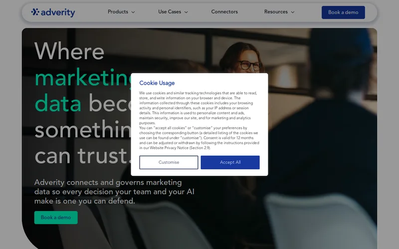 Website snapshot for Adverity