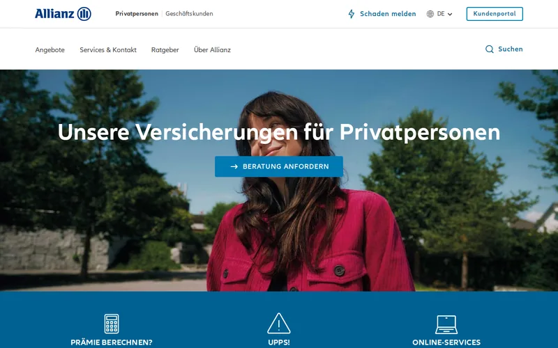 Website snapshot for Allianz Technology