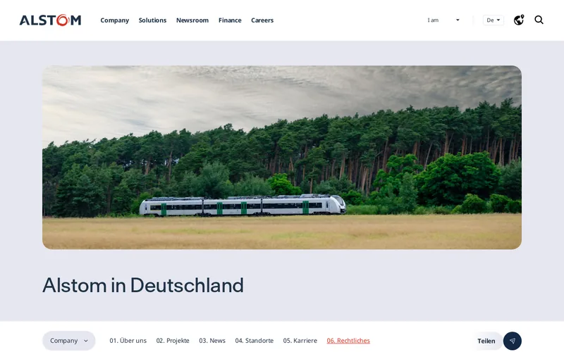 Website snapshot for Alstom