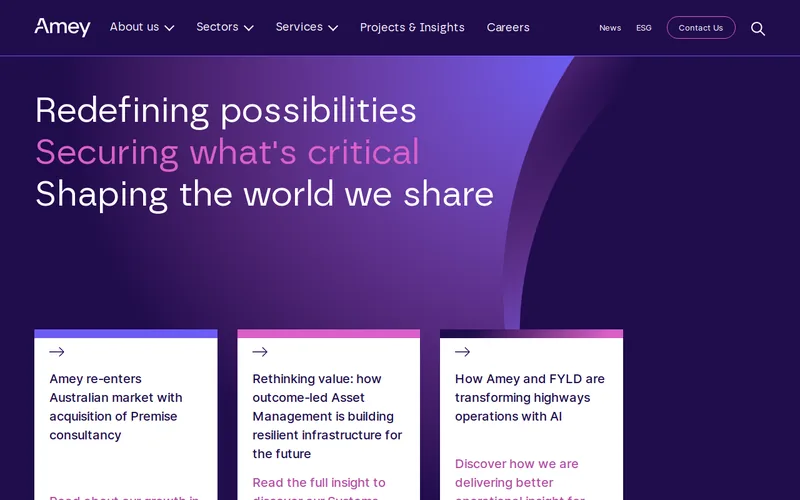Website snapshot for Amey