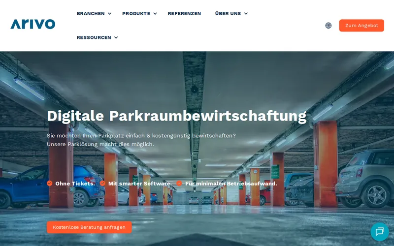 Website snapshot for Arivo