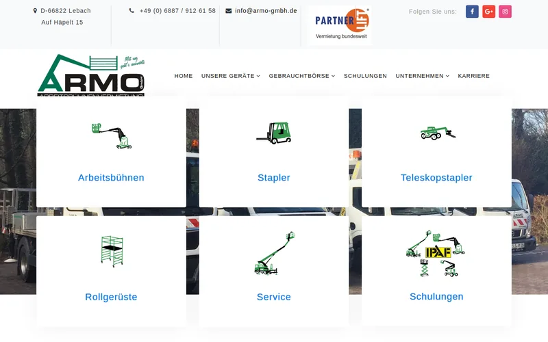 Website snapshot for Armo Systems
