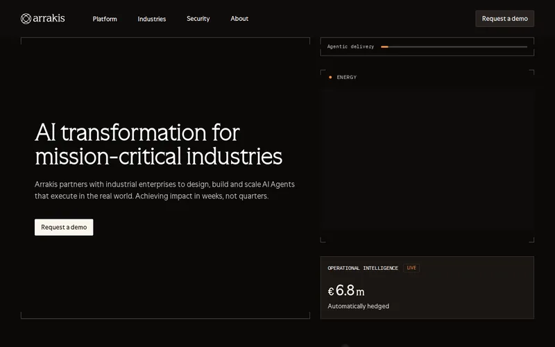 Website snapshot for Arrakis Technologies